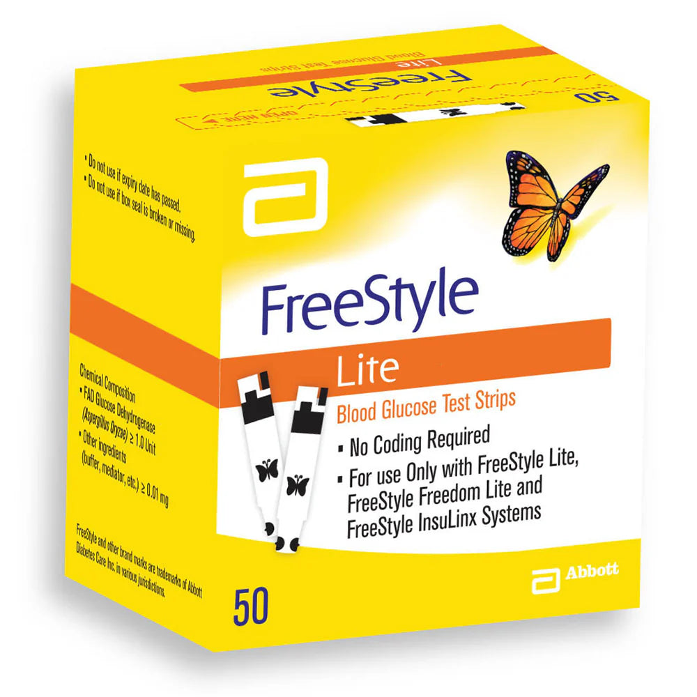 FreeStyle Lite test strips 50 count box