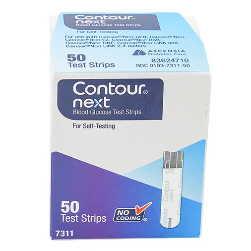 Contour Next blood glucose test strips, 50-count package